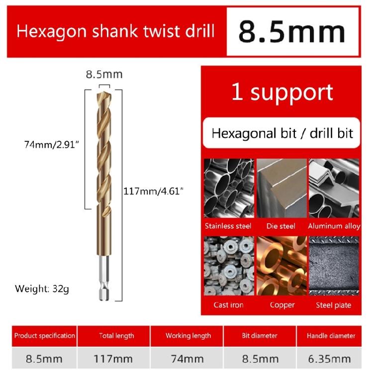 Hexagonal Handle Twist Drill Bit with M35 High Speed Steel Corrosion Resistant