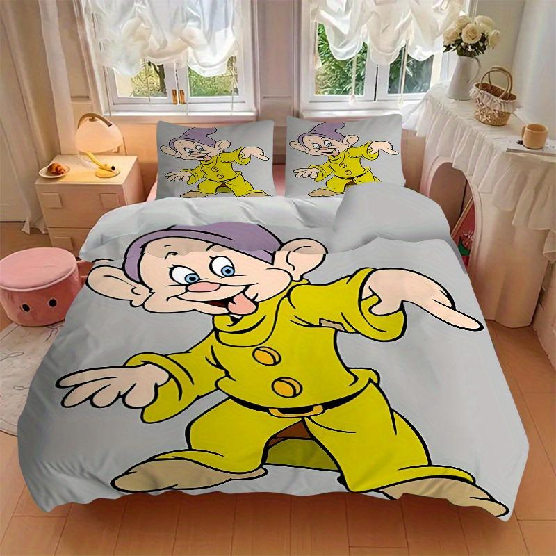 3pcs Dopey Dwarf Pattern Bedding Set, 1* Cover + 2*Pillowcases, Printed Bedding Set, Soft and Comfortable, Suitable for Bedroom and Guest Room Use
