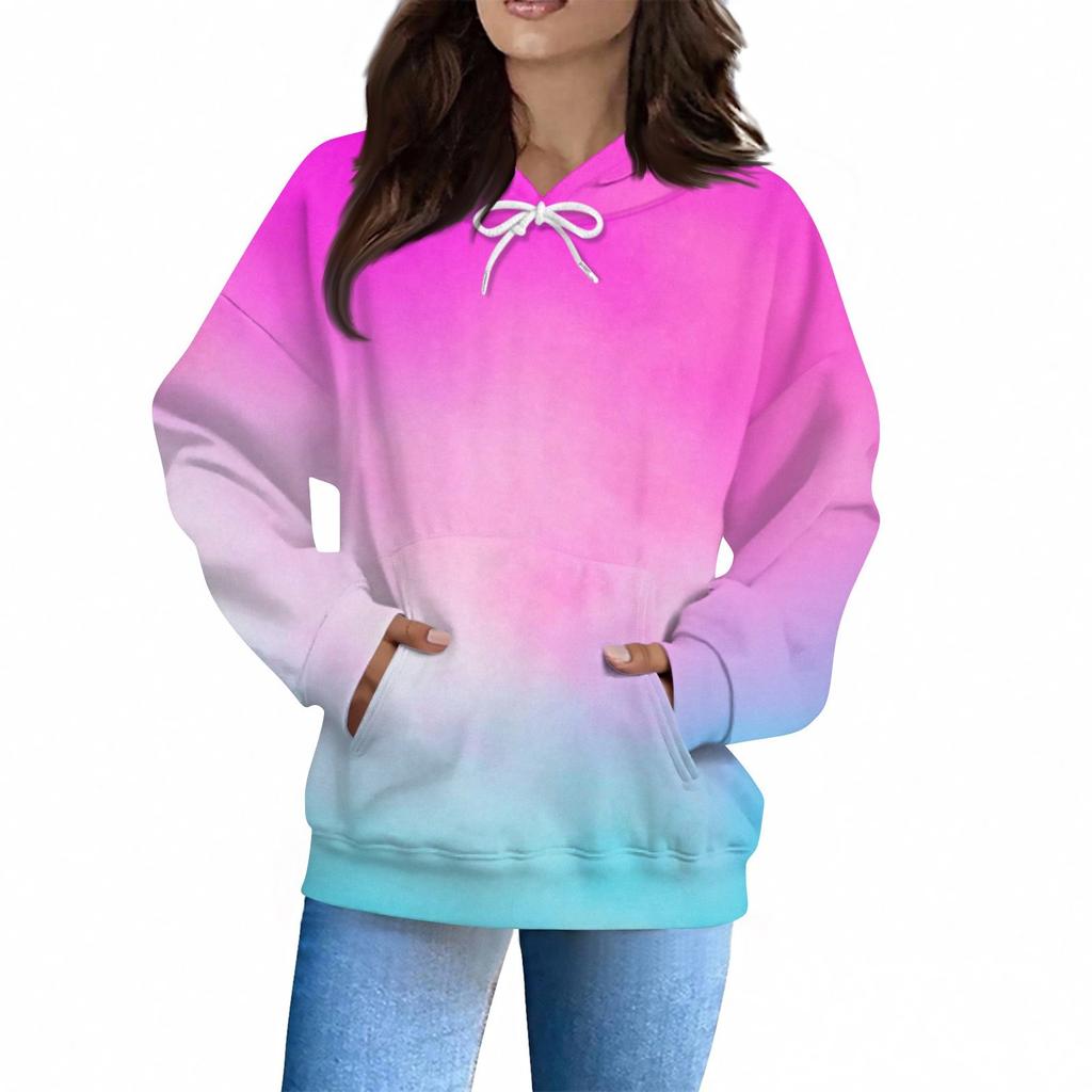 Damenmode Täglicher Lässiger Hoodie Langarm Bedrucktes Oberteil