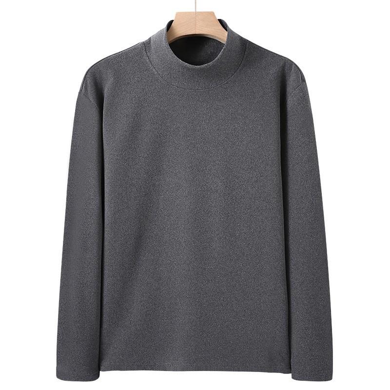 Neues Herren High Neck Gebürstetes Langarm Warmes Base Layer Oberteil