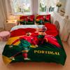 Portugal'S Soccer Celebration Print 3Pcs Bedding Setduvet Cover With 2 Bedropillowcase Home Birthday Gift