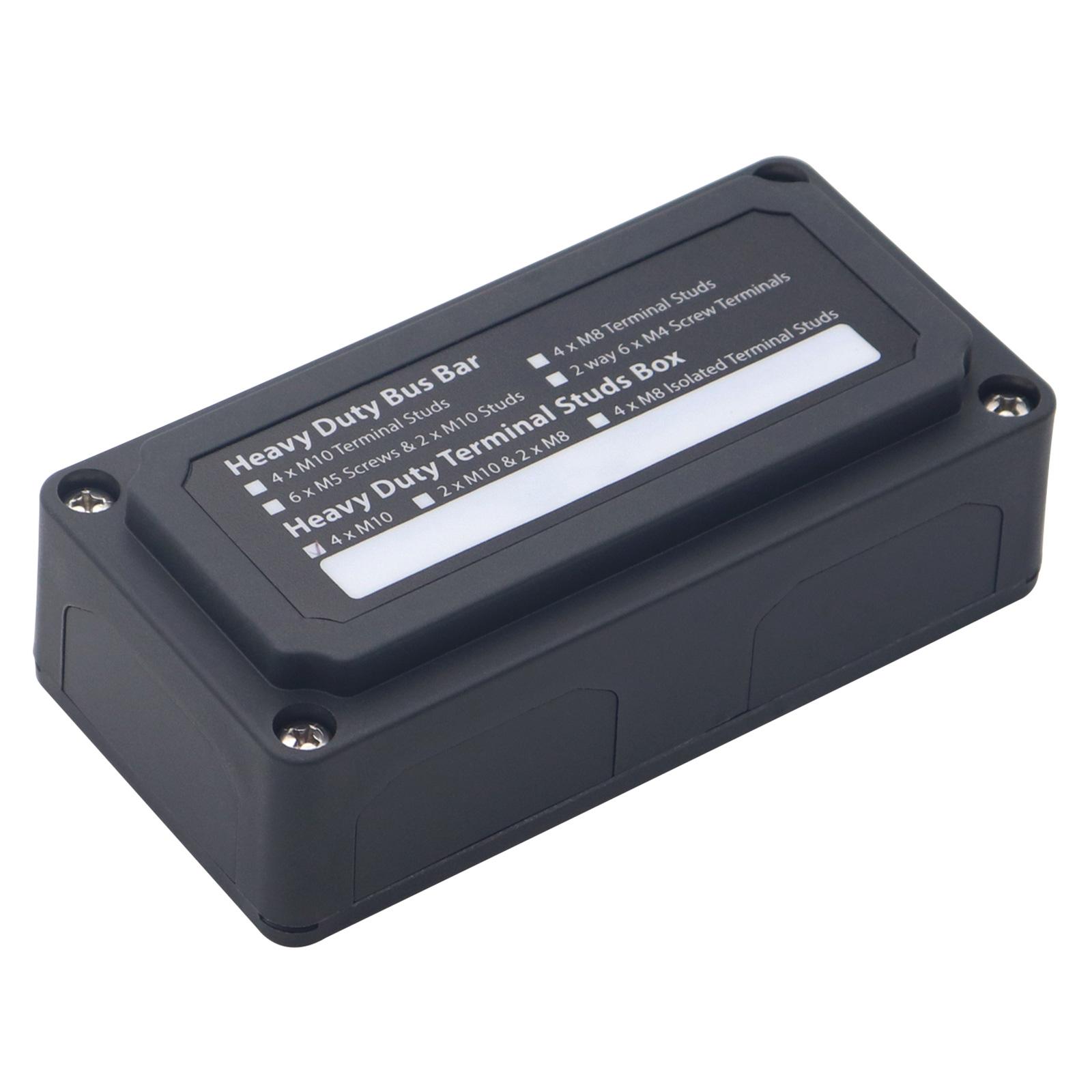 

Батарейный блок модульной конструкции, водонепроницаемый шинный блок постоянного тока 48 В с разъемом M10Post и емкостью 200 А для автомобильной лодки чёрный