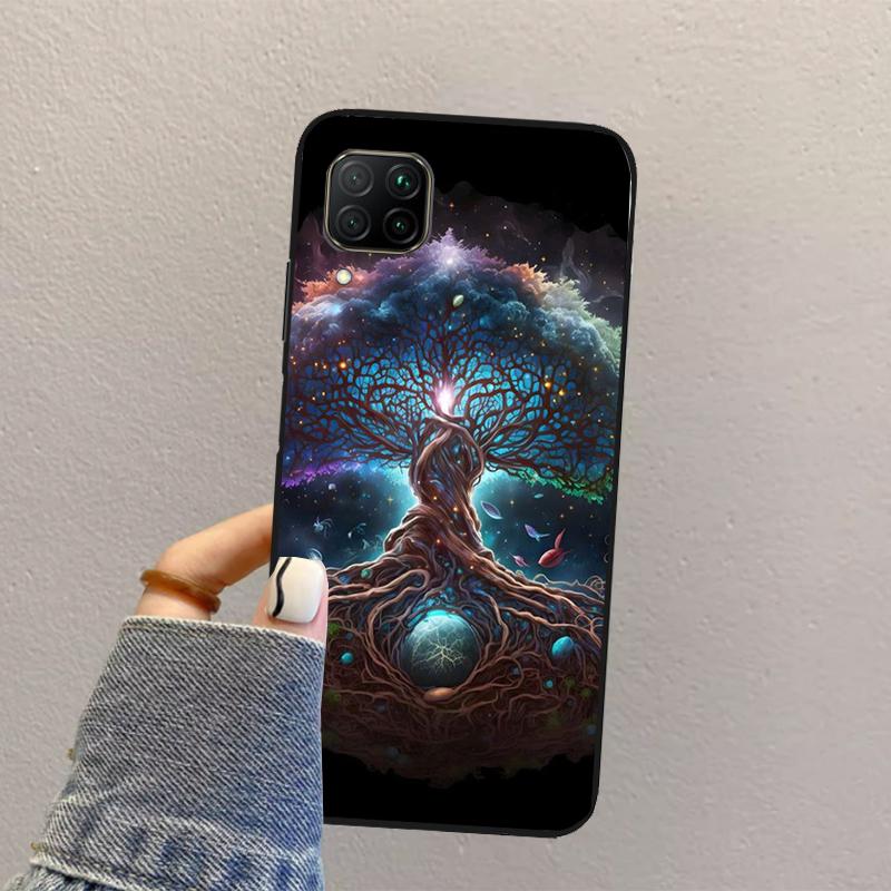 Árvore da Vida Galáxia Espacial Estrelas Para Huawei Nova Y73 Y72 Y61 Y91 Y70 Y60 Y90 12s 12i 11i 8i 9 10 SE P30 P40 Lite P60 Pro Capa