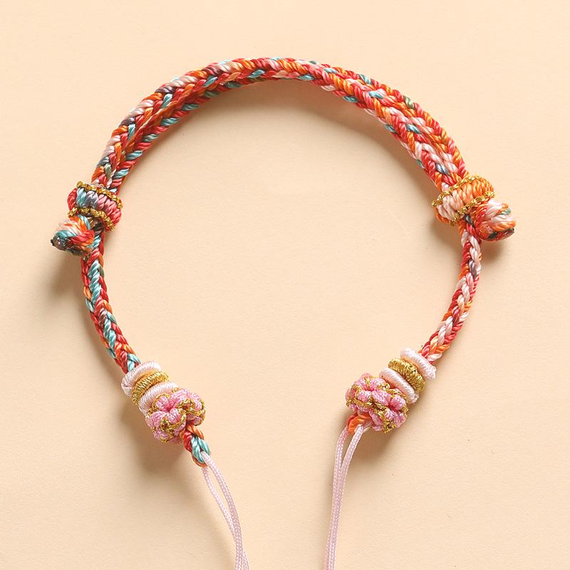 Achtsträngige handgeflochtene Kordel mit Panchang-Knoten für Damen-DIY-Schmuck - Goldener, Bernstein- oder Jadepfad.