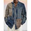 Herren Geometrisches Color Block Hemd Button-Up Hemd Langarm Mode Lässig Urlaub Umlegekragen 3D-Druck Polyesterhemden