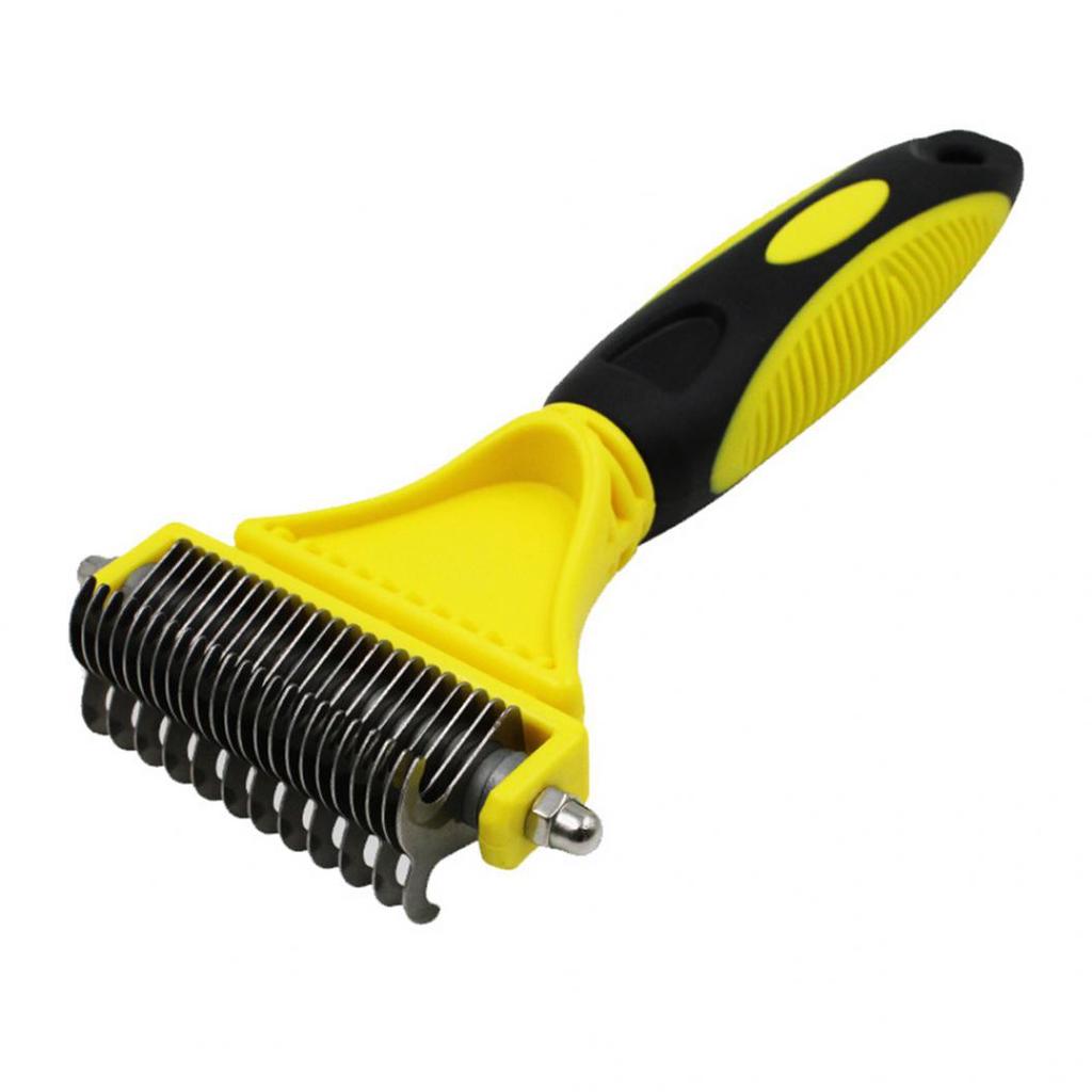 Fellpflegekamm für Hunde, doppelseitig, Edelstahl, Haustierfellbürste, Hunde- und Katzenkamm, Hundehaar- und Fellhaar-Trimmer, Fellpflege-Werkzeug