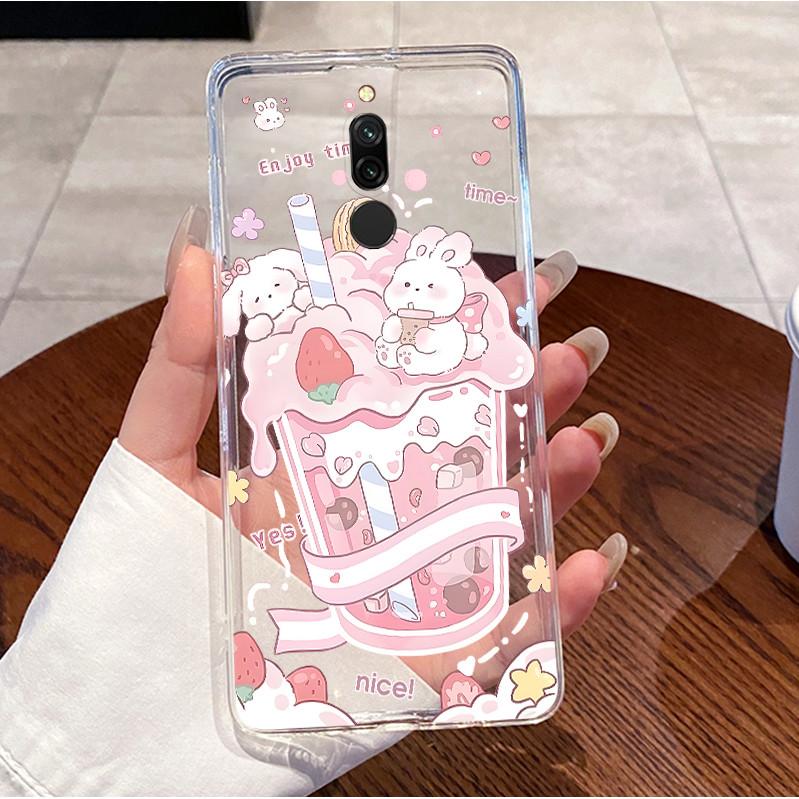 Back Cover For Xiaomi Redmi 8 8A Case Clear Luxury Cute Love Rabbit Cool Funny Pattern Transparent TPU Soft Silicone Phone Case