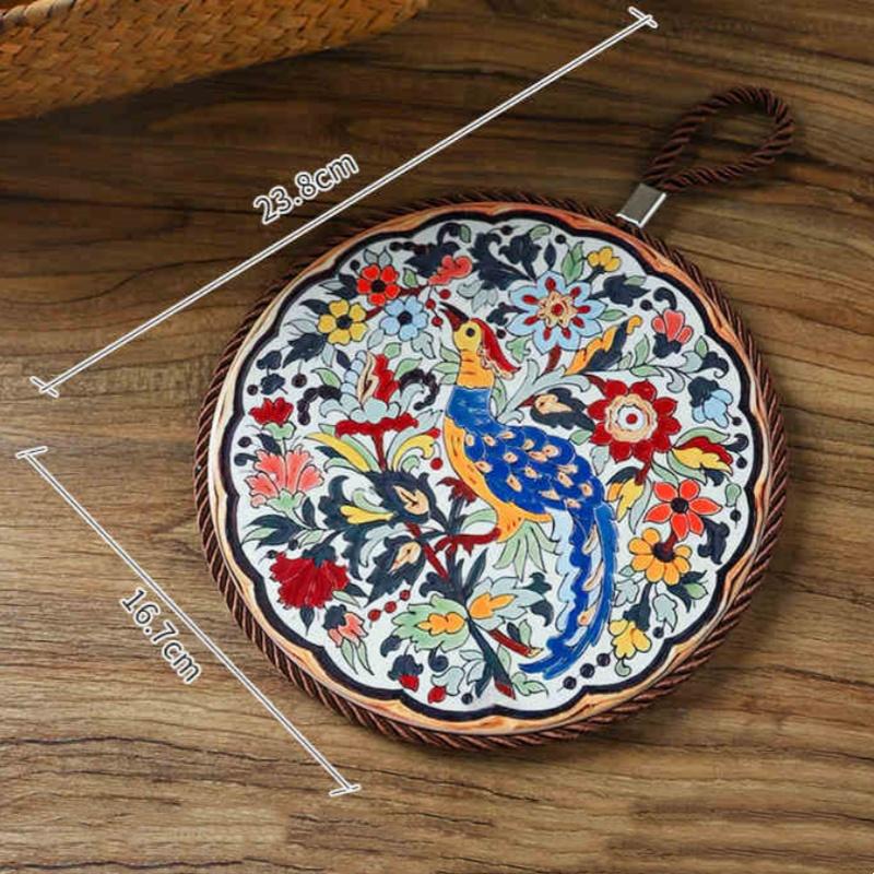 Chinese Court Style Coasters Creative Heat Insulation Ceramic Cork Anti-scald Mats Household High Temperature Waterproof Coaster