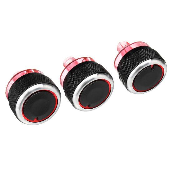 

3 шт., набор кнопок переключателя обогревателя кондиционера из алюминиевого сплава для Peugeot 206 207 чёрный