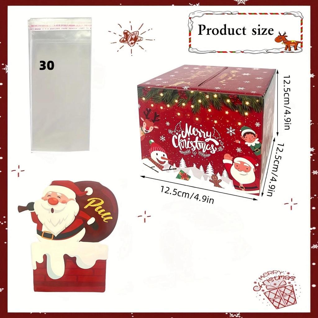 Festive Red Christmas Cash Gift Box for Decorations