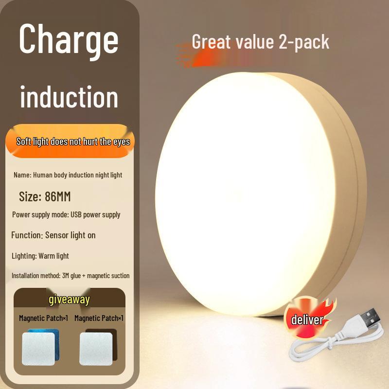 Taoist Smart Induction Night Light 2025: Voice-Controlled, Automatic Brightness Adjustment.