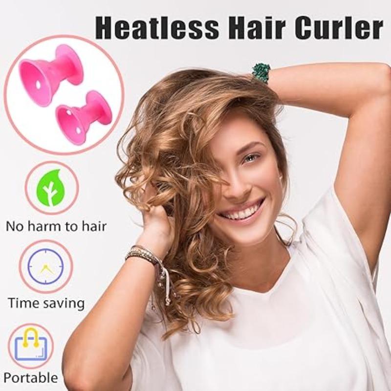 10pcs Soft Silicone Hair Curlers No Heat Mushroom Rollers for Sleep-in Hair Styling