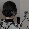 Ancient Style Hair Accessories For Women High-grade Pendant Chinese Tassel Black Cheongsam Hanf S4Z3