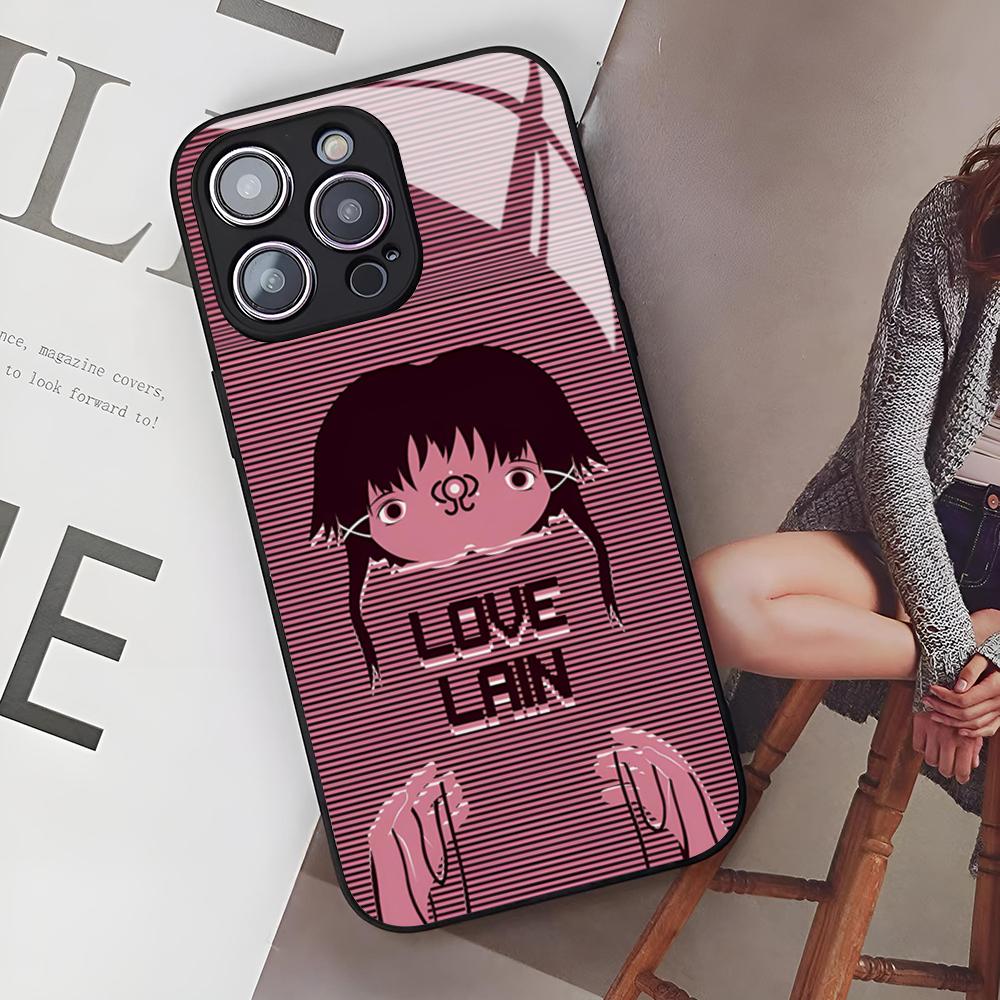 S-Serial E-Experiments L-Lain Phone Case for Iphone 16 15 14 12 11 13 Pro Max Mini X Xr Xs Se 8 Puls Glass Cover
