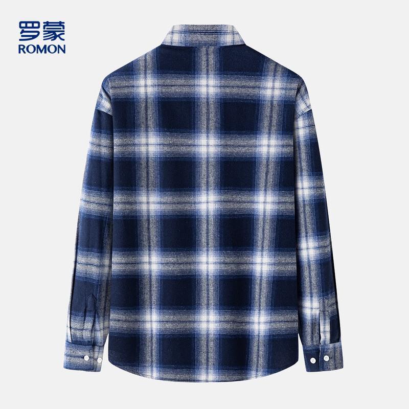 ROMON Men's 100% Cotton Classic Plaid Shirt