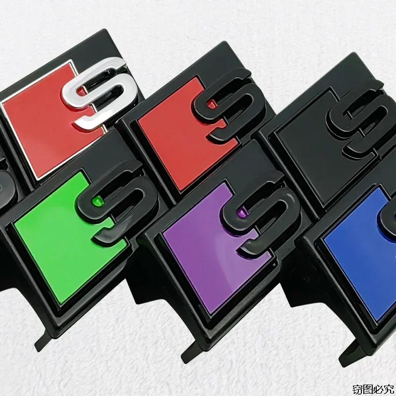 ABS Car Front Grille Emblem Styling for hot A6 A4 S5 S6 A3 S3 Q7 S4 S7 S8 Q5 Badge Sticker Decals Auto Retrofit Accessories