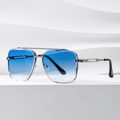 New Fashion Square Sunglasses Men Luxury Brand Designer Metal Sun Glasses Vintage Pilot Shades Eyewear Oculos De Sol