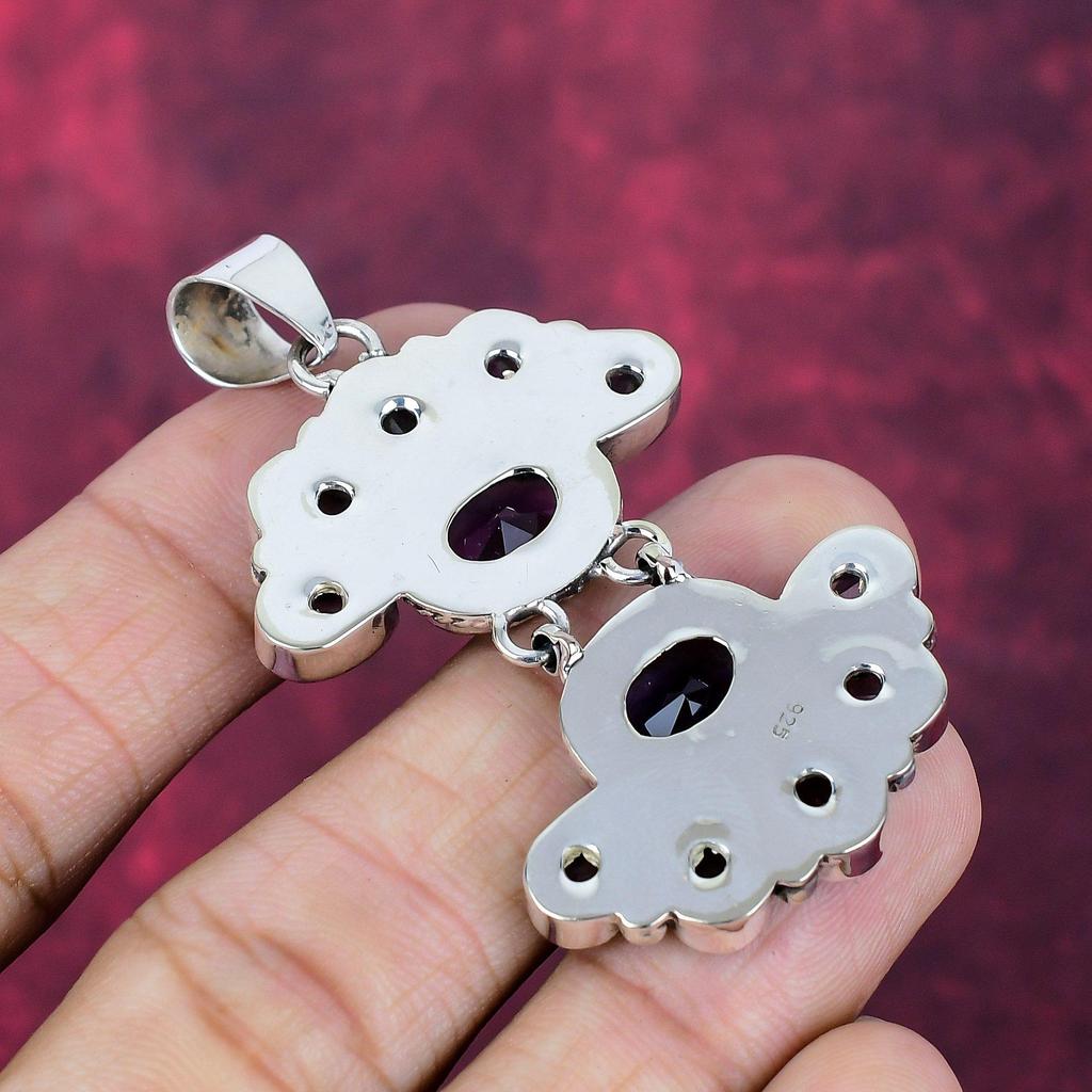 Amethyst Pendant, Gemstone 925 Sterling Silver Jewelry Pendant, Handmade Jewelry, For Anniversary Gift