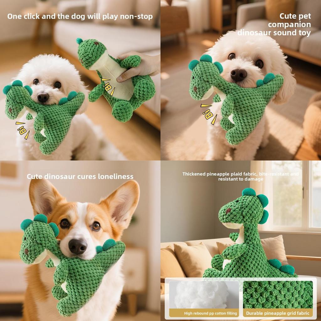 Pet Dinosaur Plush Sound Toy For Small Dogs And Cats With Durable Material
