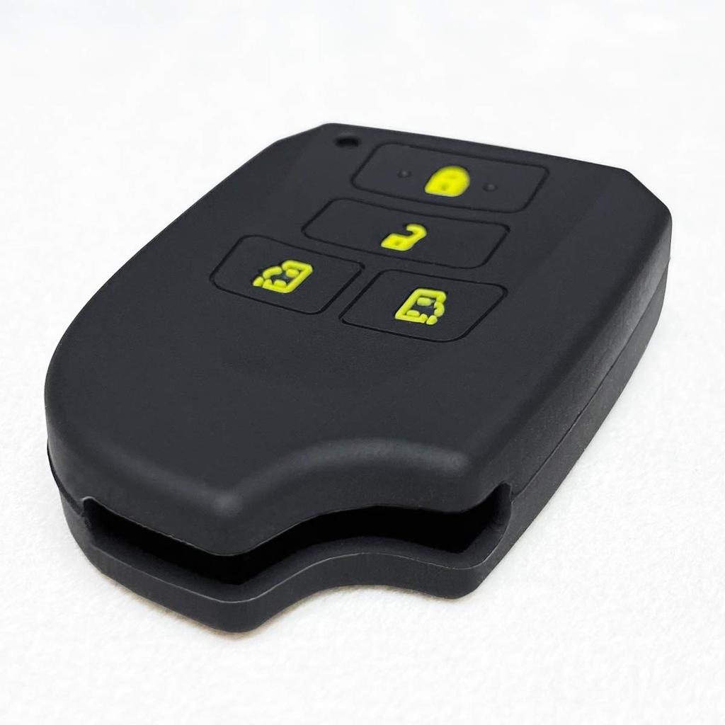 IKT Smart Key Silicone Cover for Toyota Cars, 4 Buttons, Black Yellow, Hiace 200