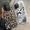 Back Phone Cover Case for iPhone 17 Pro Max 15 Plus XS 12 Air 14 13 Pro 16 11 XR Leopard Print Logo