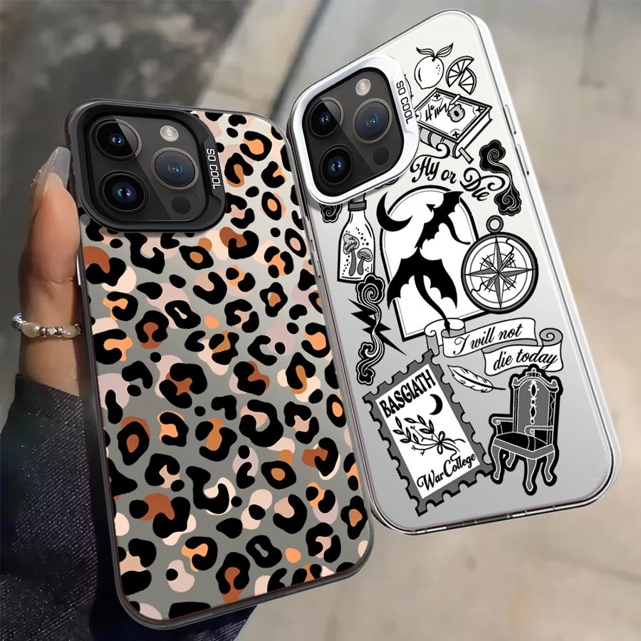 Back Phone Cover Case for iPhone 17 Pro Max 15 Plus XS 12 Air 14 13 Pro 16 11 XR Leopard Print Logo