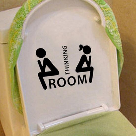 Removable Thinking WC Decoration Pattern Room Tolite Sticker Toilet Door Mark Decal