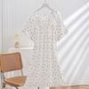 Spot New Women's Spring, Summer and Autumn Clouds Cotton Edge Thin Loose Nightdress Sweet and Cute Loungewear