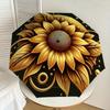 1pc Golden Sunflower Mandala Umbrella with Plastic Handle,Suitable for All Seasons Home Travel Outdoor UmbrellaDD1106