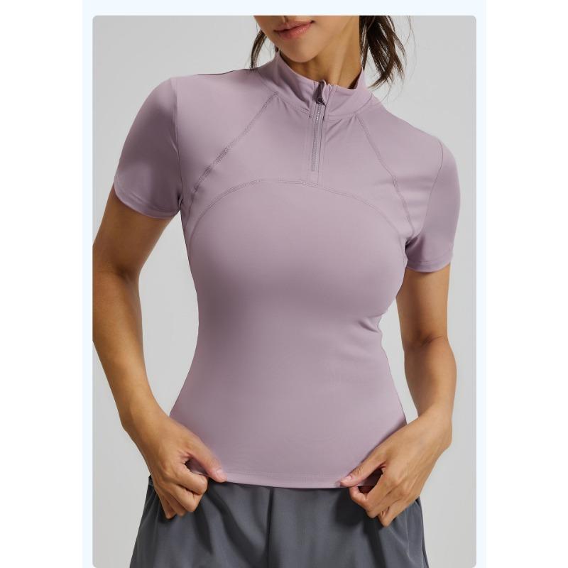 Damen S Kurzarm Yoga T-Shirt Zum Laufen Slim Fit Hohe Elastizität Fitnessstudio Top
