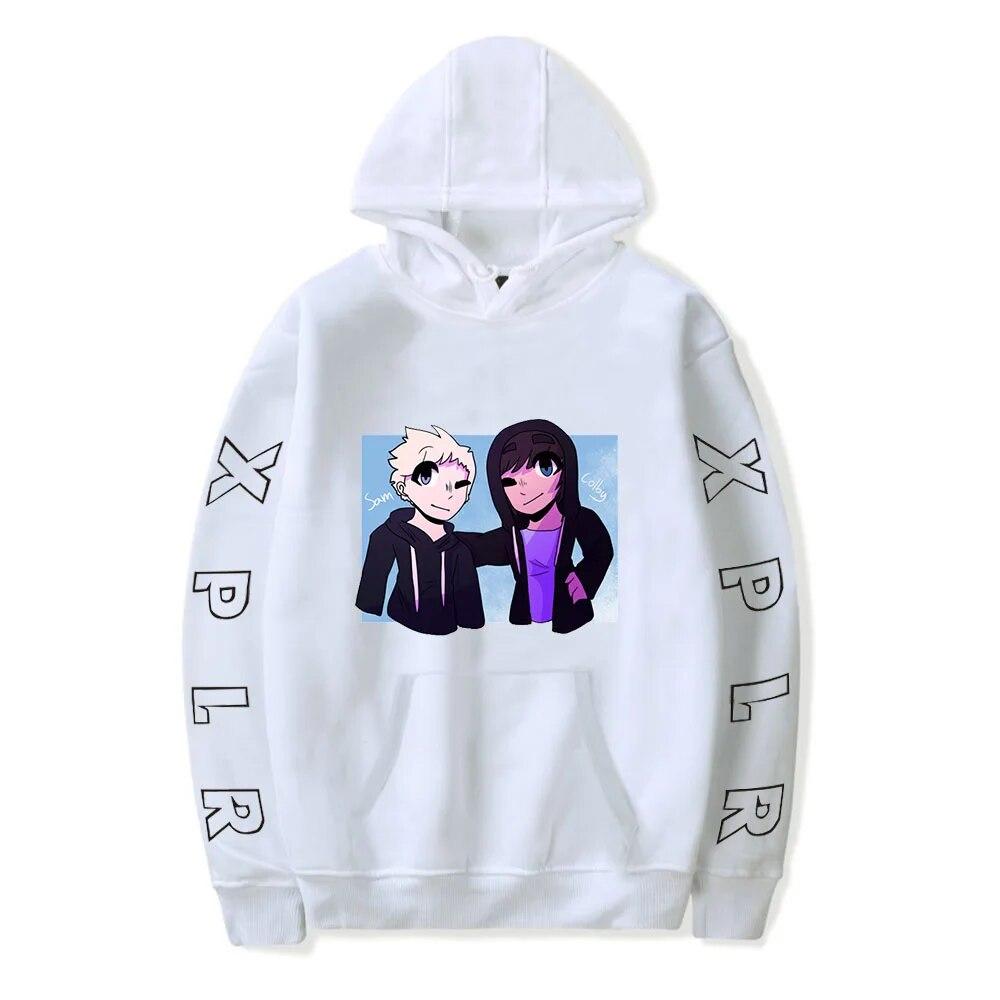 Mikina s kapucí XPLR s potiskem Mikiny s kapucí Sam And Colby Mikiny Muži Ženy Mikina s kapucí Neformální mikina Sam And Colby Pulovr Fleecová mikina