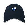 Eurovisionstyle Heart  Finland Baseball Cap Sailor Cap for Unisex Vintage Sun Hat Sun Hat For Children Hats For Women Unisexs