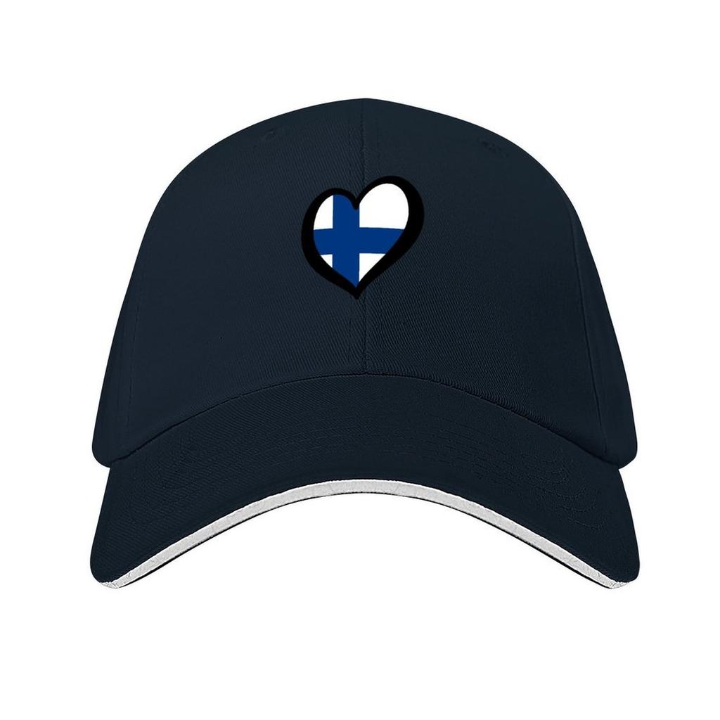 Eurovisionstyle Heart Finland Baseball Cap Sailor Cap for Unisex Vintage Sun Hat Sun Hat For Children Hats For Women Unisexs