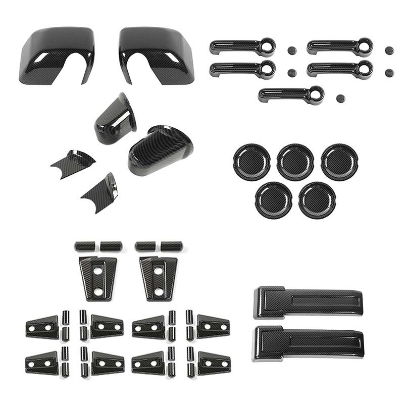 

ABS зеркало заднего вида украшение дверная ручка крышка дверная петля запасное колесо крепление петли наклейка подходит для Jeep Wrangler JL 2018 Up внешние аксессуары