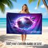 Soccer Theme Beach Towel Personalized Custom Name & Text Soft Quick Dry Beach Towel for Swimming Travel