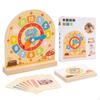 Wooden Clock with Cards Educational Time Learning Toy Handson for Teachers, Young