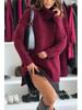 2025 Trendy European & American Lace Trim Knit Top & Dress Women's Two-Piece Set