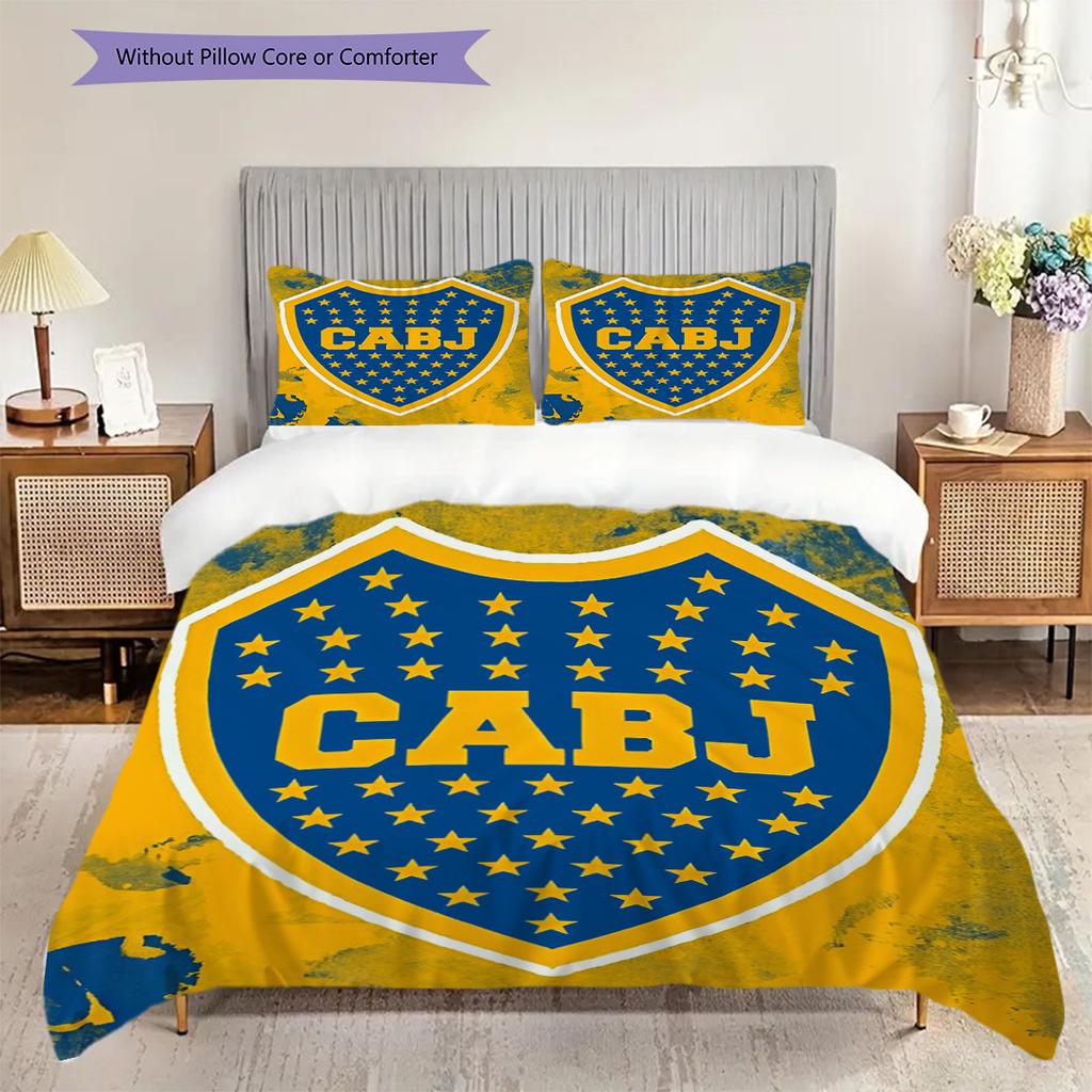 Boca Juniors Pattern Bedding Quilt Set Quilt Cover Pillowcase Home Decoration Birthday Gift (1 * duvet cover + 2 * pillowcase, without core)