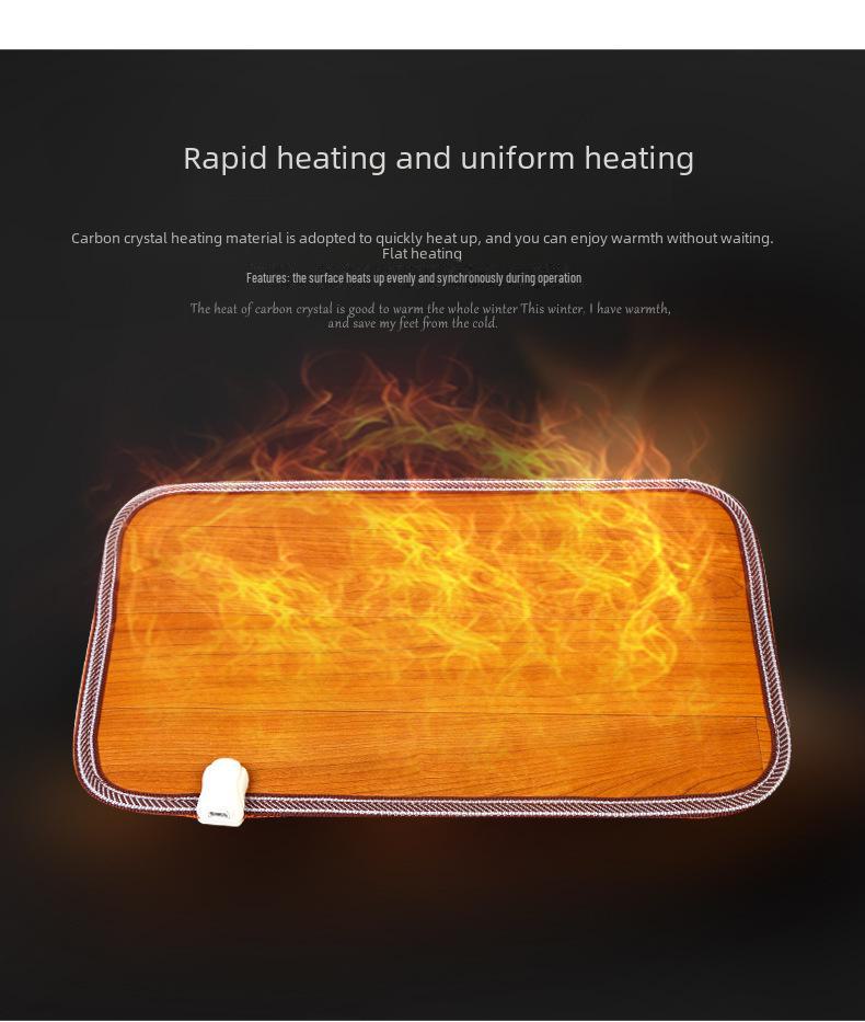 Carbon Crystal Heated Foot Pad - Electric Plug-In for Winter Warmth