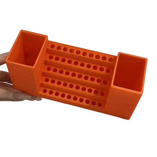 50-Hole Drill Bit Organizer Hex Bit Storage Box Screwdriver Bits Holder Impact Driver Bit Organizer Tool Box for Workbench Shed Workshop