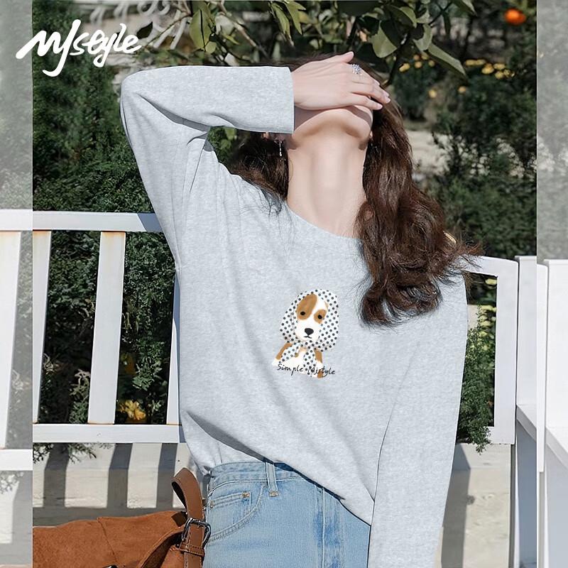 Женская хлопковая футболка с длинным рукавом в стиле MJ L