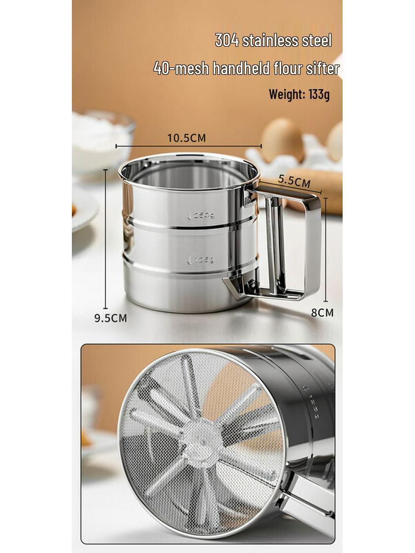 Zhaoran 304 Stainless Steel Handheld Flour Sifter