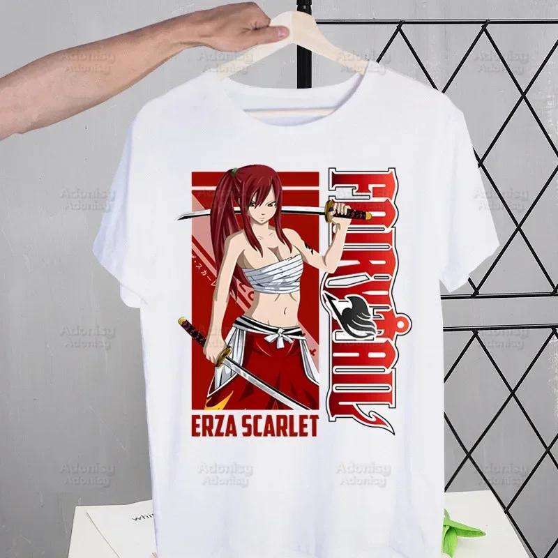 Anime Fairy Tail Kreslený Natsu Erza Gray Lucy Trička Léto Pánské/Dámské Hip Hopové Tričko Streetwear trička Krátký Rukáv Topy
