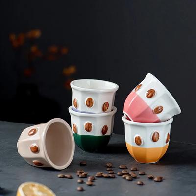 180 ml Keramik-Kaffeetasse, handgehaltene Latte-Art-Espressotasse, Espressotasse im orientalischen Stil, Kaffeetasse für Zuhause, Teetasse, Geschenk für Kaffeeliebhaber