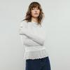 Women's Faux Cashmere Lace Spliced Thermal Long-Sleeve Top