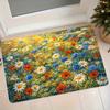 1pc Oil Painting Wildflower Suitable for Entryway, Soft Absorbent Non-Slip Floor Mat with Wildflower, Machine Washable Short-Pile Suitable for Bedroom