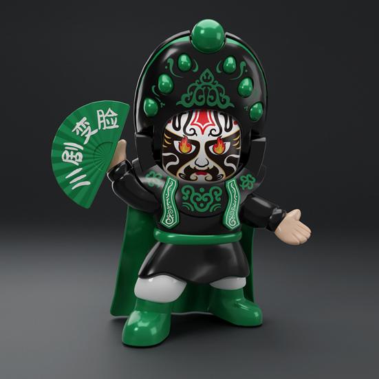 Sichuan Opera Face Changing Doll with Movable Hat 5 Facial Makeups Chinese Folklore Peking Opera Figure Decoration Interactive Toddlers Kids