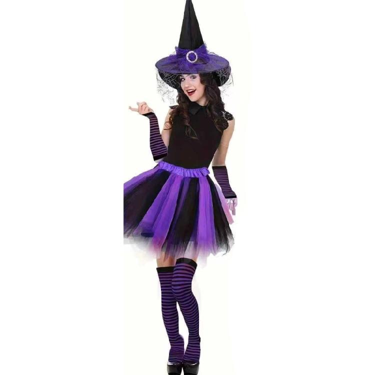 Witches Hat Tutus Skirt Knee High Socks Witches Witch Costume Accessories for Halloween Carnivals Party 3/4Pcs/Set