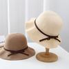 Women's Bow Fisherman Hat Straw Hat Sun Protection and Sunshade Hat Spring and Summer