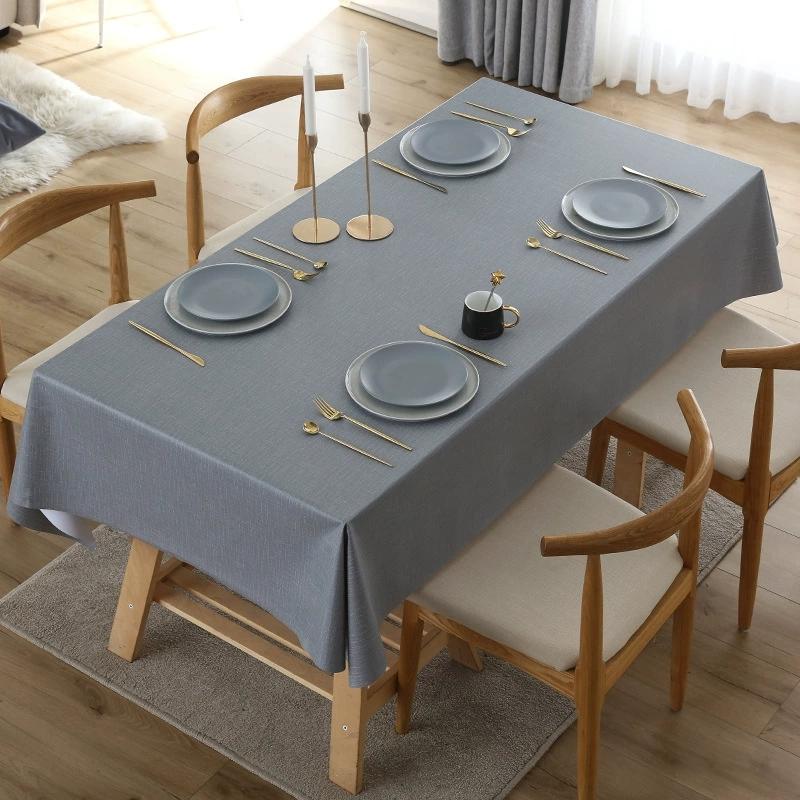 Simple Waterproof Oil Proof Heat-resistant Easy Wipe Clean Rectangular Round Table Cover Kitchen Dining Living Room PVC Tablecloth